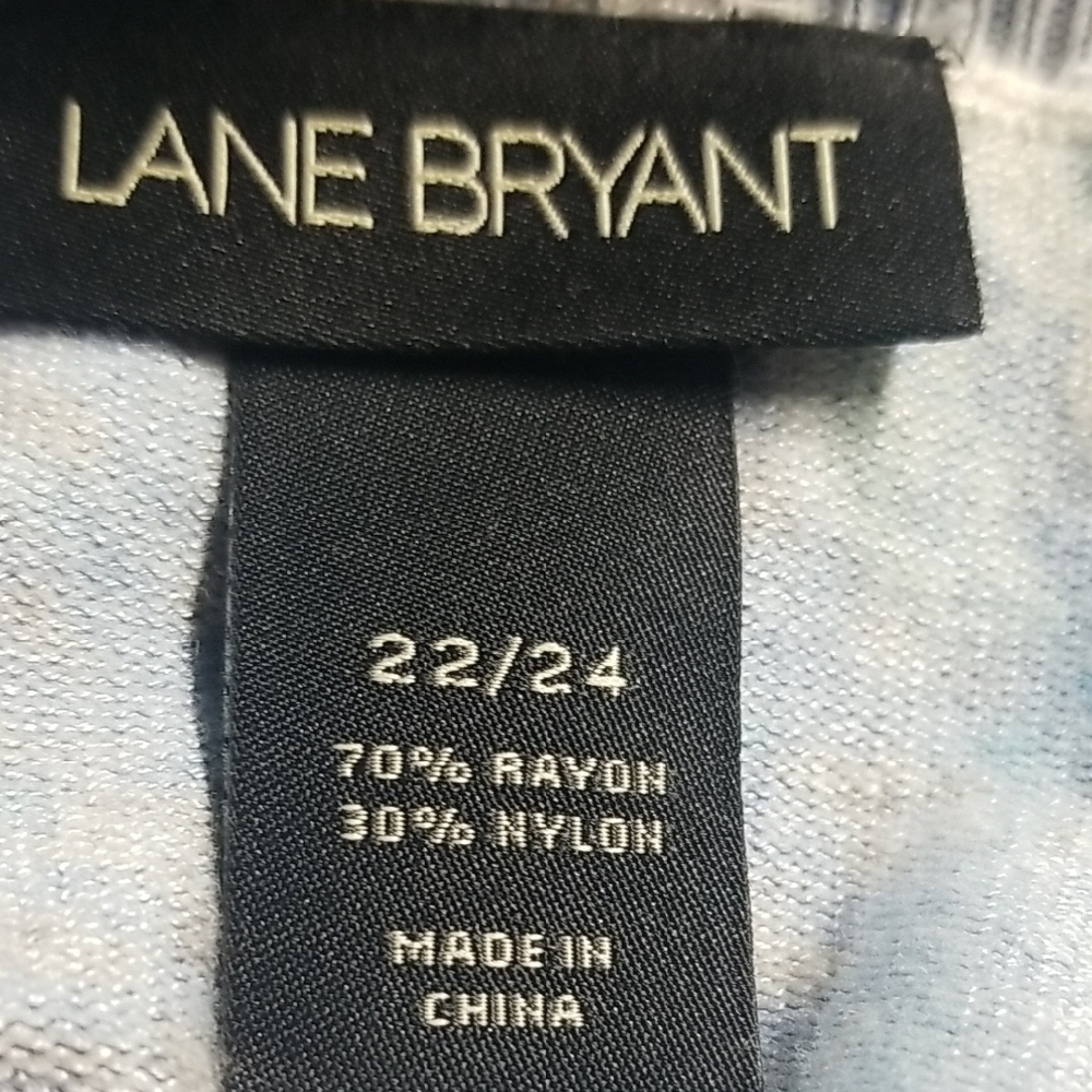 Lane Bryant Blue and Green Patterned Cardigan - Picture 2 of 6